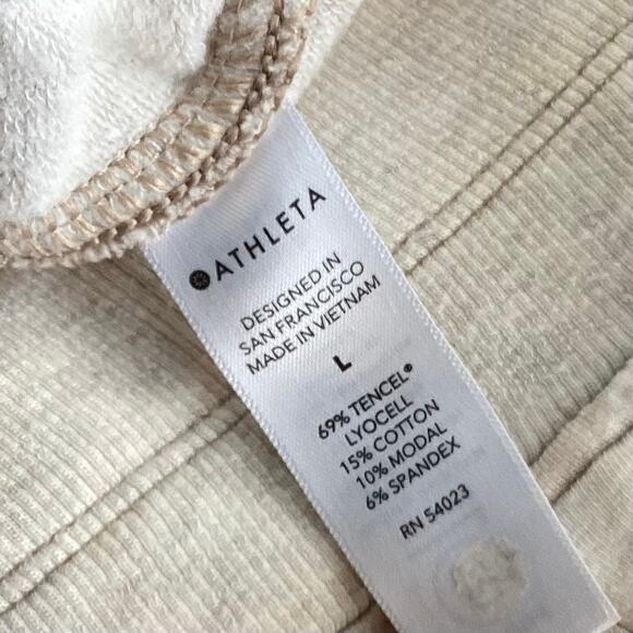 Athleta Balance Printed Jogger Pants Oatmeal Heather Camo Print Ankle Size Large - Picture 9 of 12